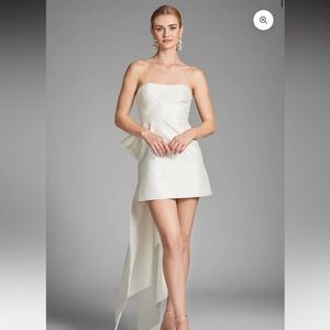 Sachin & Babi White Strapless Gown with Bow